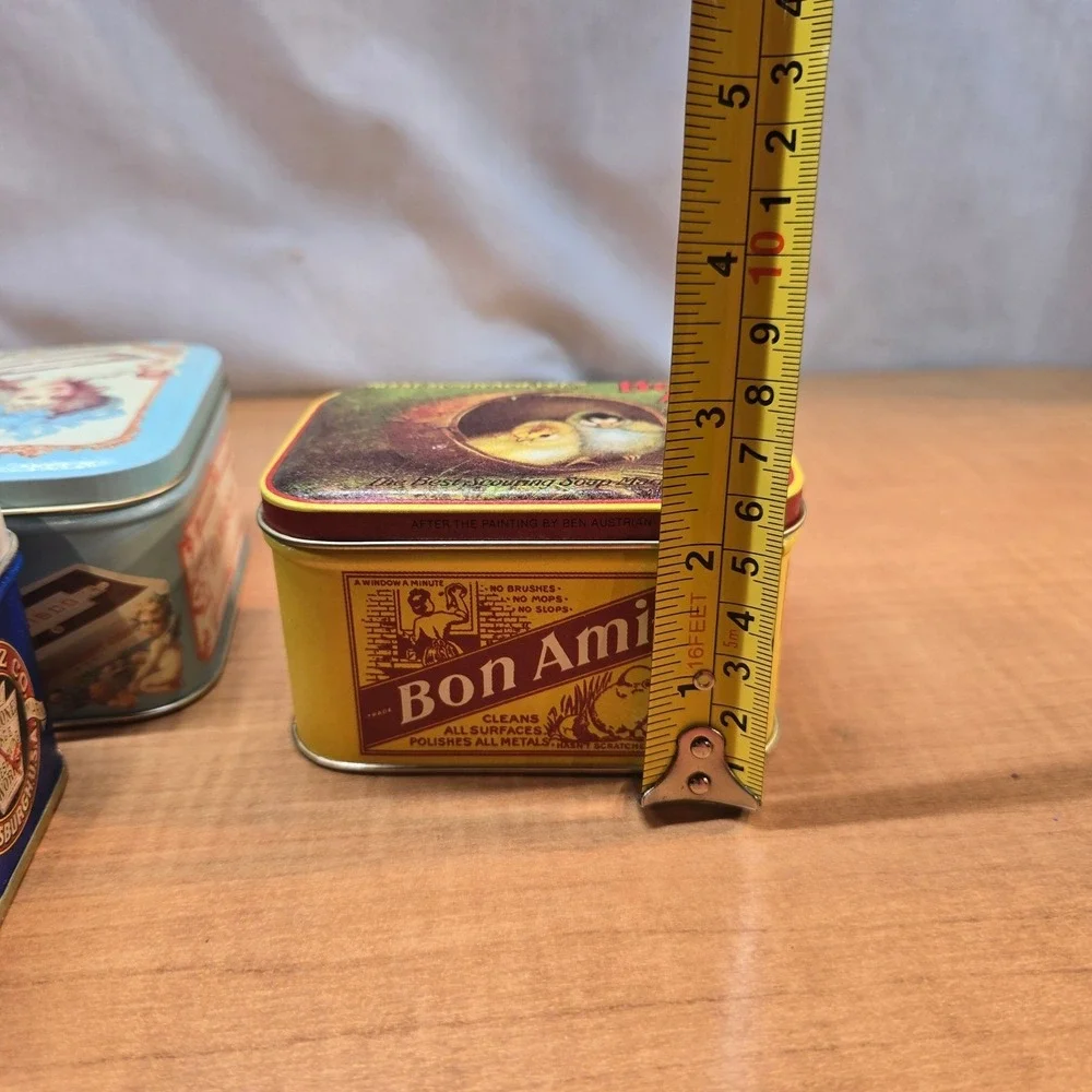 3 Retro Reproduction Bristol Ware Tins 1983 Bon Ami, Heinz, Nabisco Great Shape!